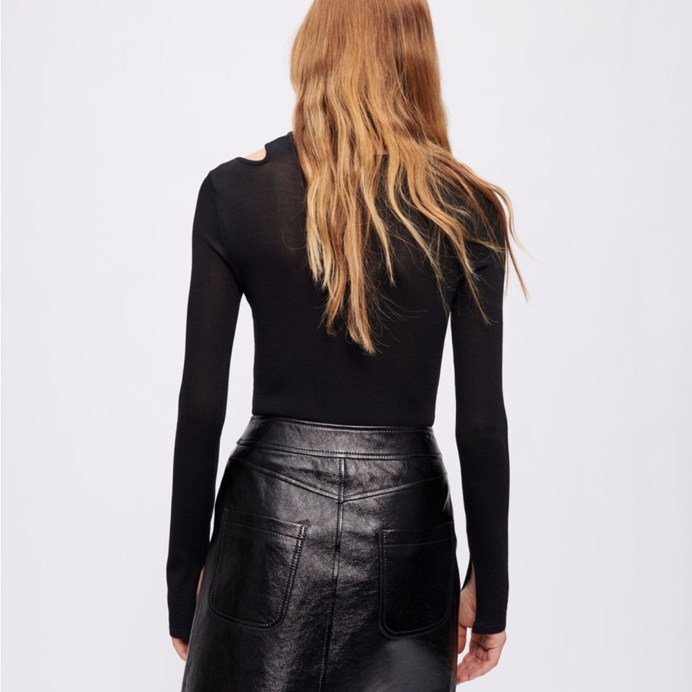 Maje Mabille Cut Out Bodysuit in Black sz 3 large - Picture 2 of 10